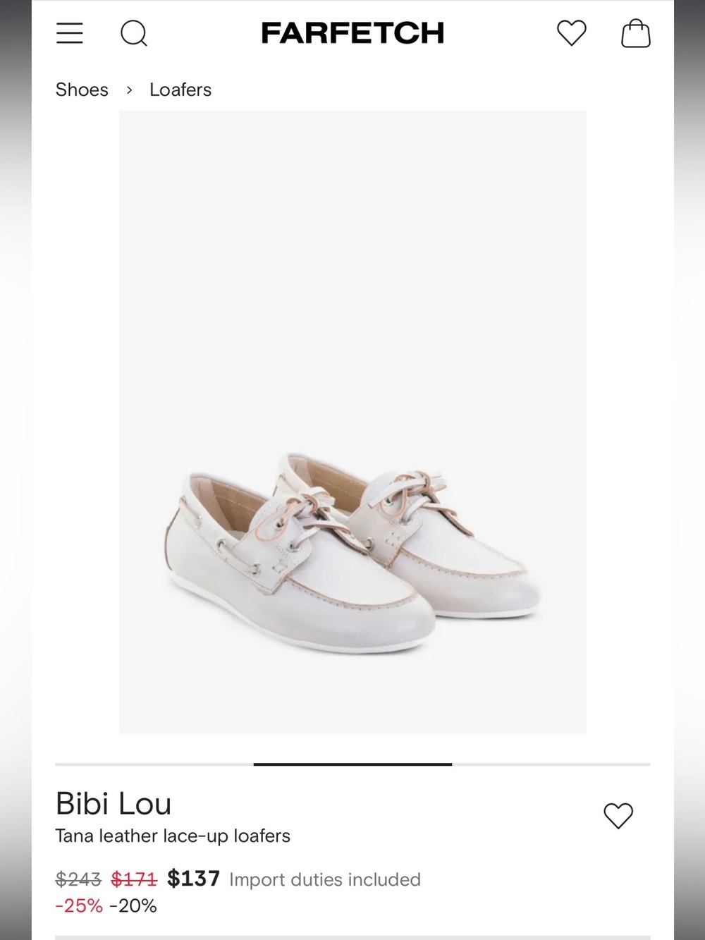 Womens bibi lou Tana Leather Lace-Up Loafers in White
